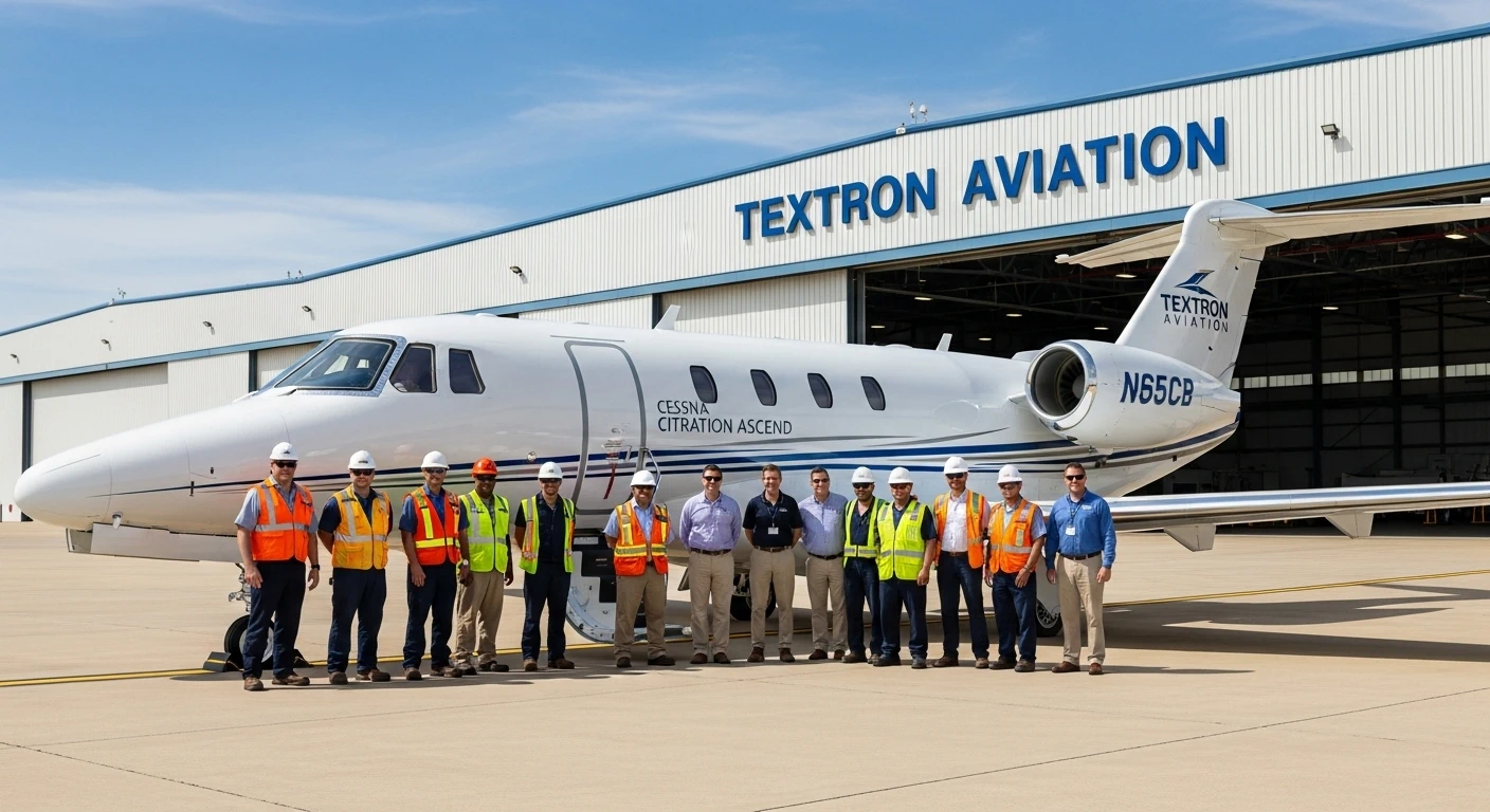 First production Cessna Citation Ascend at Textron Aviation Wichita rollout ceremony