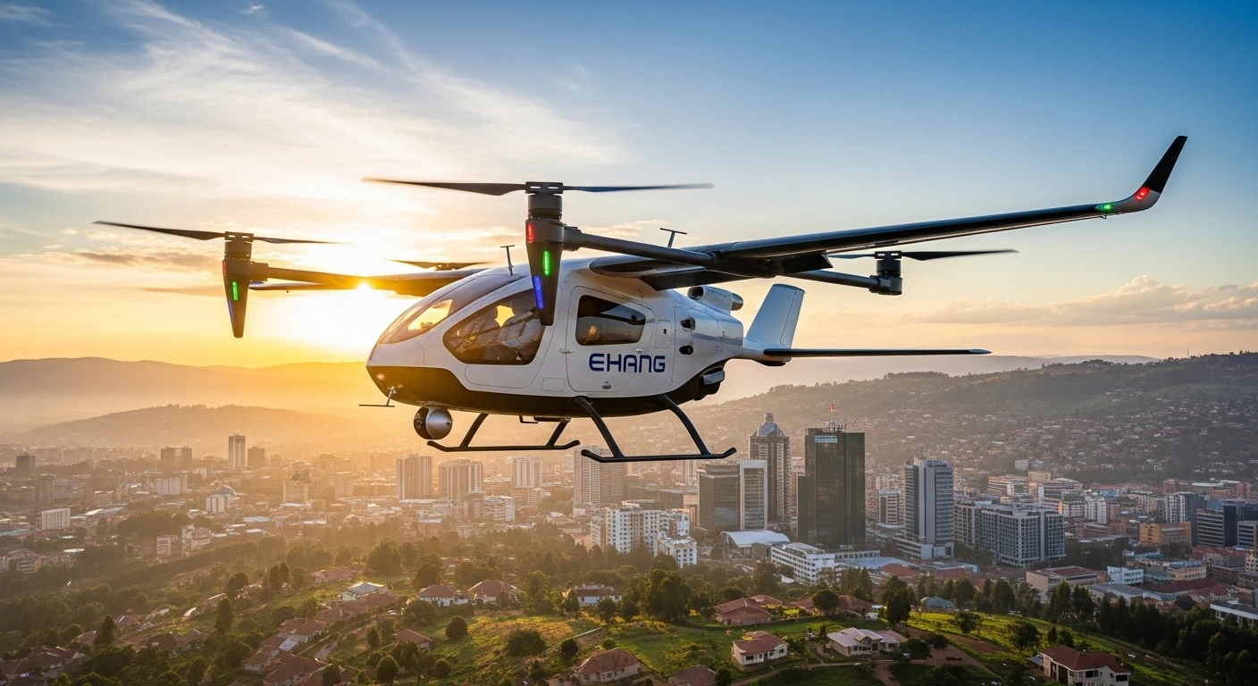 Rwanda launches Africa’s first air taxi trial with EHang EH216-S over Kigali