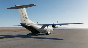 HESA Simorgh light transport aircraft on the tarmac during test flights.