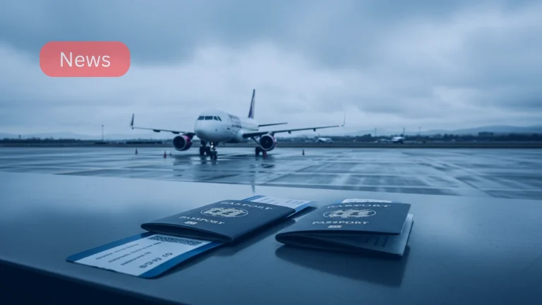 Parked Airbus A320 at ramp and grounded boarding pass illustrating Air Peace lessor withdrawal and flight disruptions.