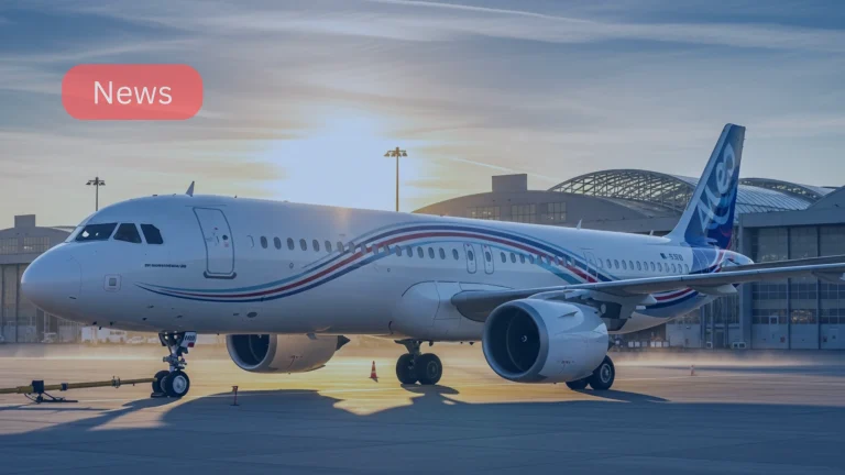 Airbus A321neo on tarmac after Paris Air Show — Airbus largest aircraft order 2025.