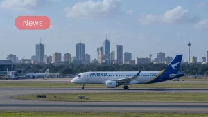 Ibom Air Airbus A220-300 at Uyo airport symbolizing regional aviation growth in Nigeria.