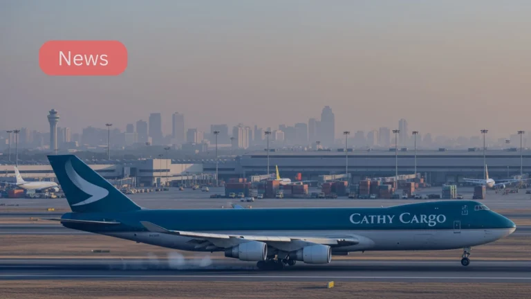 Cathay Cargo freighter at Indian logistics hub
