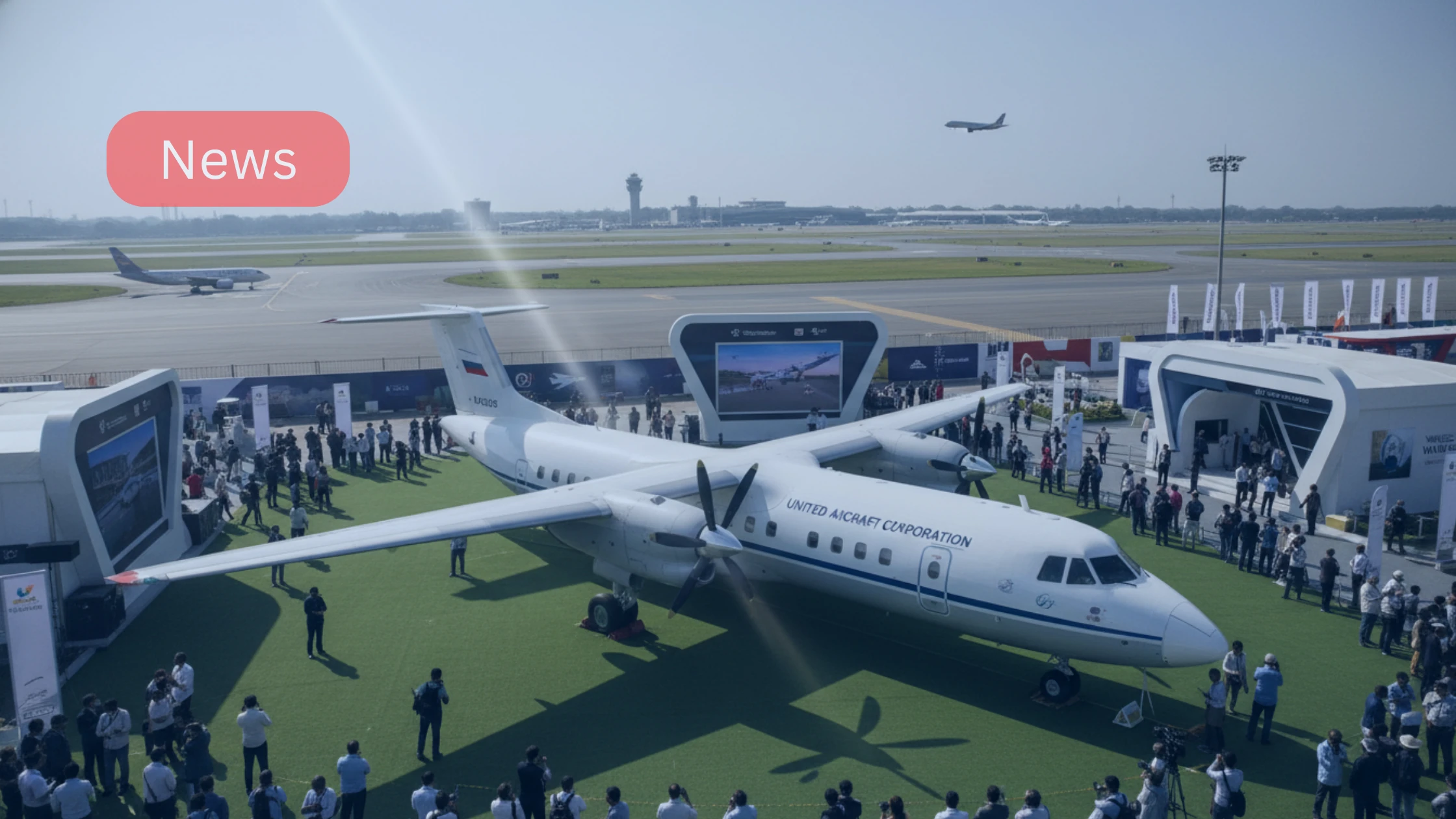 UAC Il-114-300 India supply display at Wings India 2026 regional aviation India.